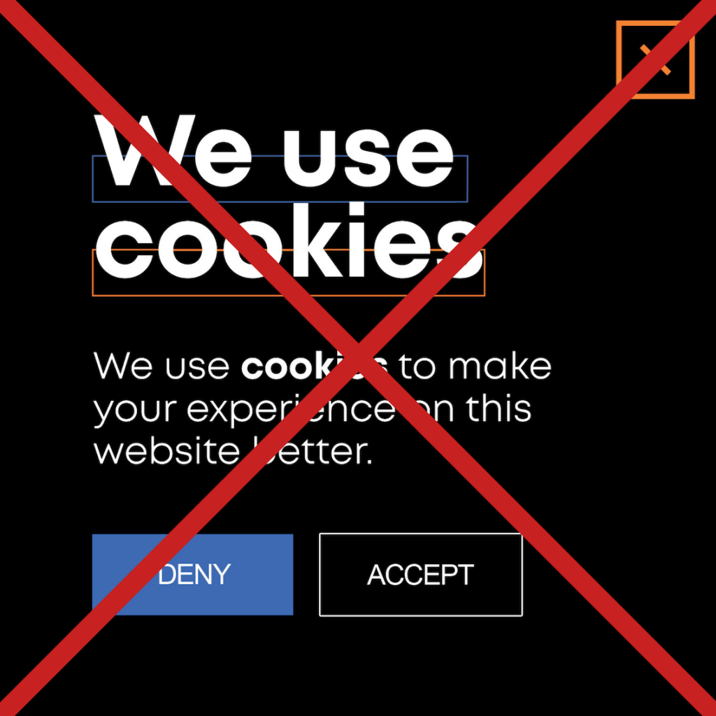 No cookie consent banner