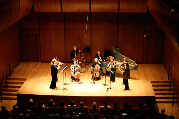 Chamber music ensemble on stage.